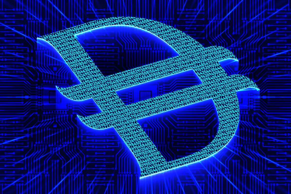 Digital representation of the UAE Digital Dirham currency and the Central Bank of the UAE (CBUAE)